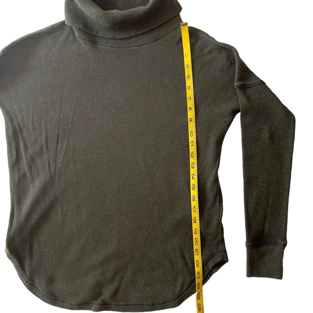 Tentree Shirt Women M Green Thermal Waffle Knit Long Sleeve John Organic 10 Tree - Picture 8 of 8